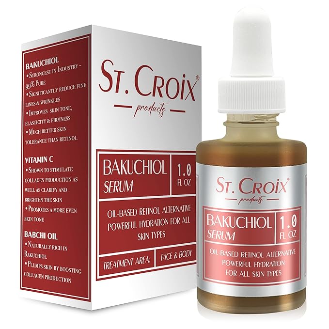 Premium Grade Bakuchiol Facial Oil Serum with Vitamins C & E - Odorless Oil-Based Anti-Aging Serum for Face & Body - Hydrating Retinol Alternative - 1 oz