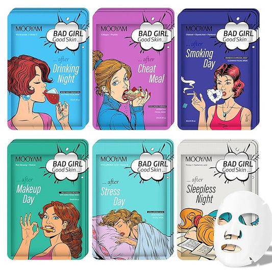 Face Masks Skincare Set for Girl,Moisturizing Collagen Facial Masks for Women Home Spa,Hyaluronic Acid Face Mask for All Skin Types,Day Night Facial Mask Hydrating,Deep Cleaning,Oil Contral(24Pack)