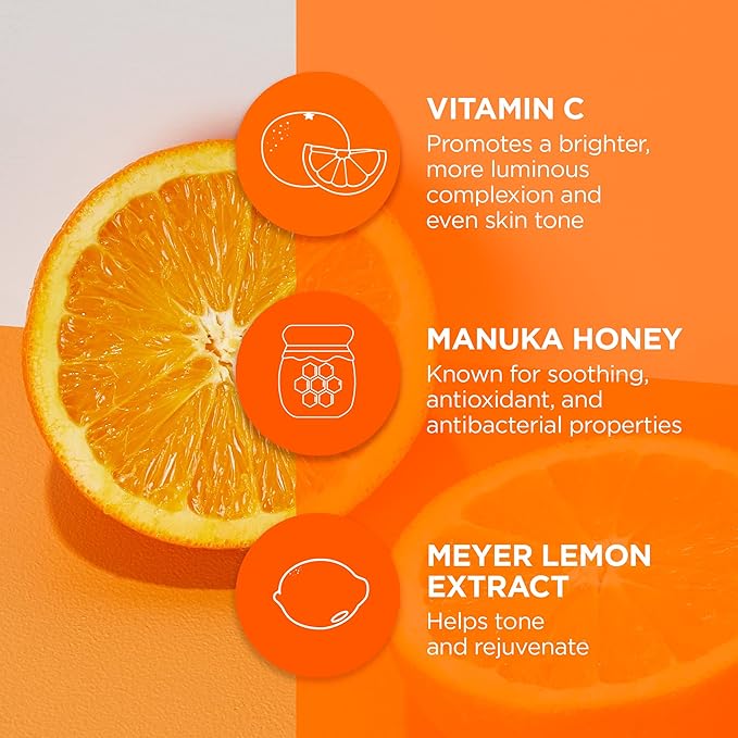 Andalou Naturals Complexion Evening Meyer Lemon + C Creamy Cleanser, Face Wash for Uplifted Tone & Smoother Texture, Helps Renew Skin Vitality & Even Complexion, Cruelty Free, 6 Oz