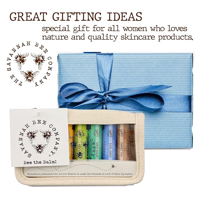 Savannah Bee Company Lip Balm - Lip Moisturizer for Chapped Lips - Hydrating Lip Balm with Pure Honey