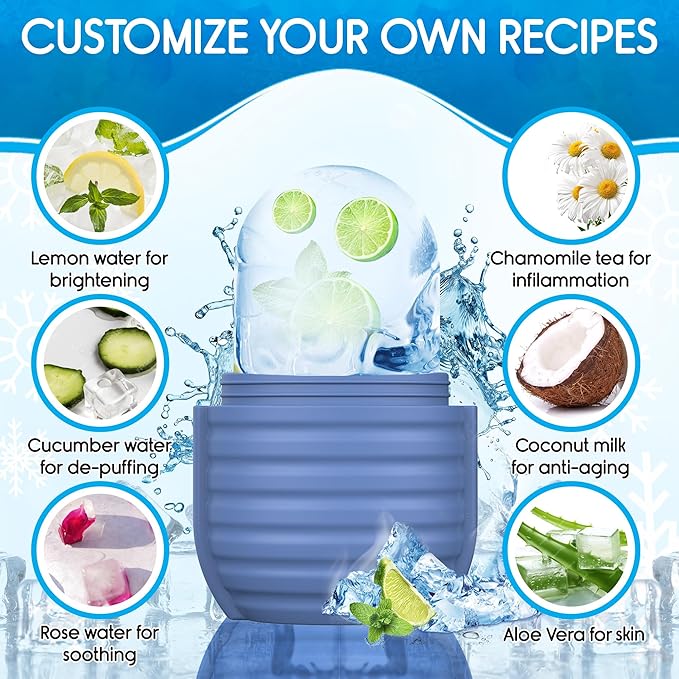 1Pcs Ice Roller for Face, Ice Face Roller, Reusable Silicone Ice Mold for Face, Facial Beauty Ice Roller Skin Care Tools for Shrink Pores Anti Wrinkle Reduce Puffiness (Pink)