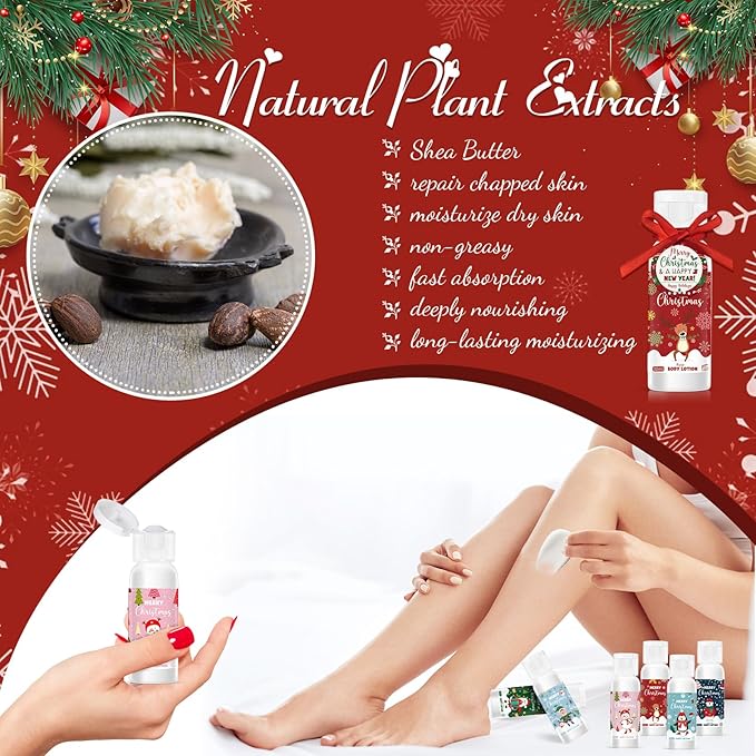 36 Set Christmas Hand Cream Gift Moisturizing Hand Lotion for Women Travel Size Lotion for Christmas Party Favors with Card for Xmas Mother Teacher Stocking Stuffer