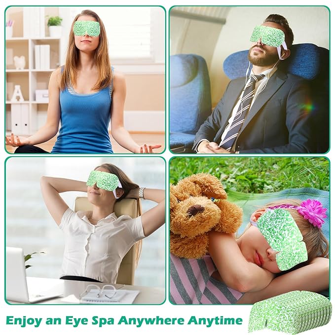 50 Packs Steam Eye Mask for Dry Eyes Spa Warm Sleep Mask Self Heating Disposable Eye Masks for Home Office Travel Eyestrain Relieve(Unscented)