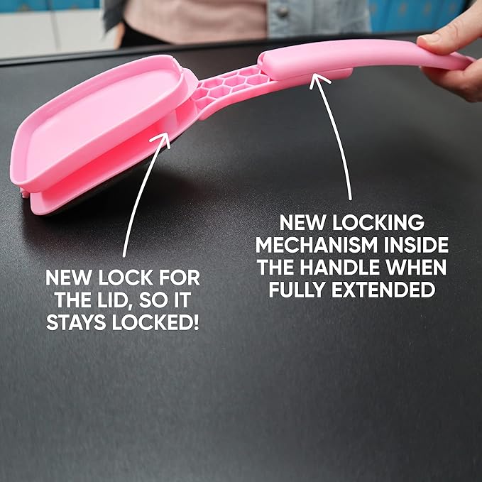 Bakslap - Body Lotion Applicator - Replaceable Sponge Pads (2 Pack) - Extendable Long Handle for Self Back & Body Application (Skin Cream, Suntan, Beauty, Tanning, Medical) (Pink)