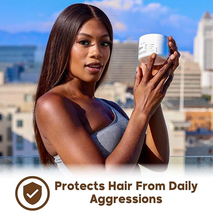 AFRO BRAZILIAN BONDOX Hair Relaxer Alternative – Extra Strong Thermal Hair Mask 8.8oz for Damaged Hair – Straightening Treatment for All Hair Types, Especially Afro 4A 4B 4C – With Almond Oil, Shea Bu