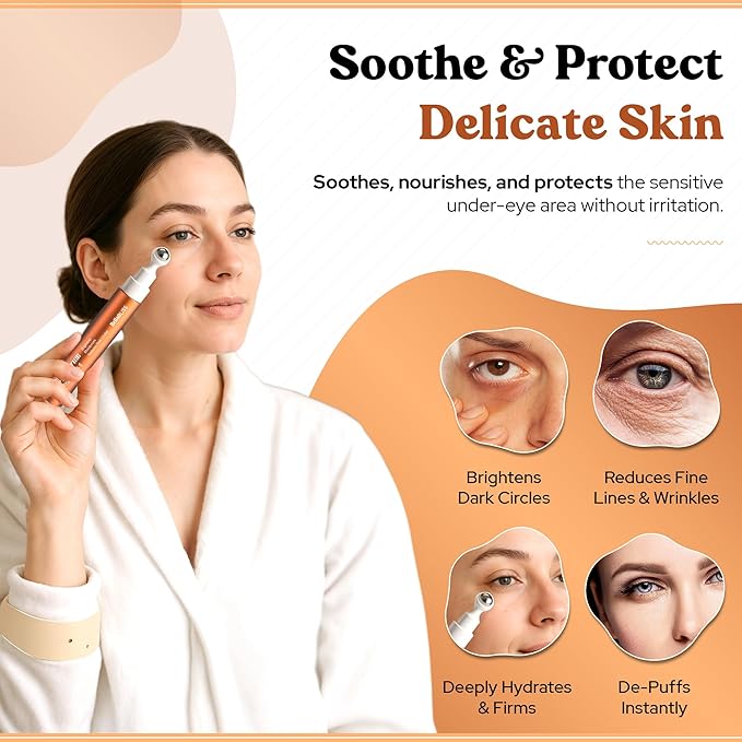 BellaBLISS Vitamin C & Vitamin E Eye Serum ā Hydrating Under Eye Roller for Puffiness, Wrinkles & Dark Circles ā Lightweight Cooling Formula ā 0.5 fl.oz / 15 ml ā Pack of 1