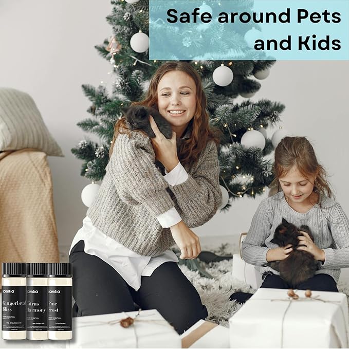 Christmas Fragrance Oil Set, Scentia Winter Fragrance Oils for Diffuser & Candle Making | Pine Frost, Gingerbread Bliss, Citrus Harmony Winter Scented Oils : 3x20ml Pack for Mothers Day Gift