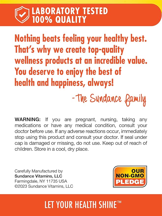 Sundance High Potency Biotin 1,000 mcg Supplement | Essential B Vitamin Tablets | Vegetarian, Non-GMO & Gluten Free