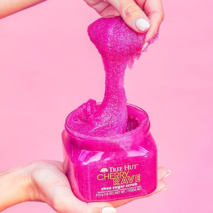Tree Hut Cherry Rave Shea Sugar Scrub | Exfoliating Body Scrub Removes Dead, Dry Skin for a Soft & Hydrated Feel | Limited Edition Fall | Nourishing Essential Body Care | 18 fl oz.