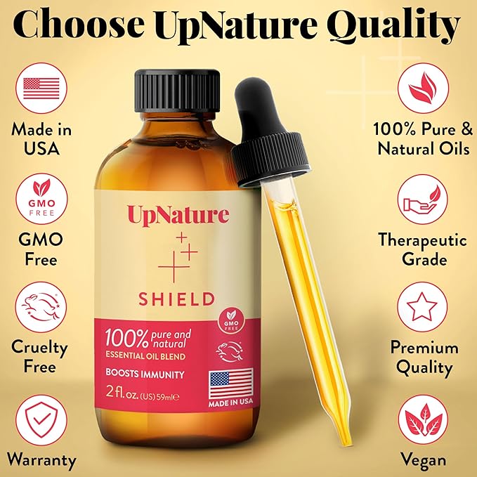 UpNature Shield Essential Oil - Huge 2oz - 100% Natural Oil for Household Cleaner Concentrate for Diffuser Aromatherapy