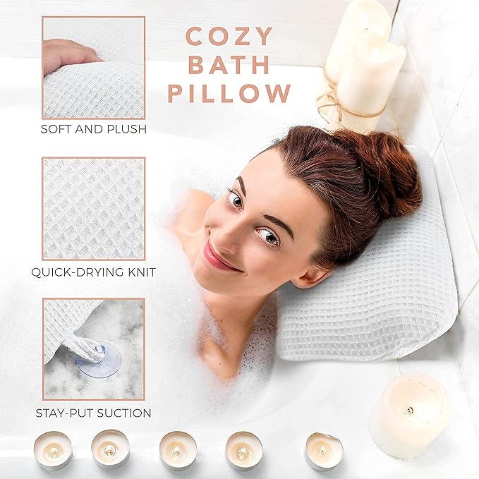 Mothers Day Bath Gift Set - Home Spa Gift Basket with Milky Coconut, Vitamin E & Shea Butter with Shower Gel, Bath Salt & Crystals, Body Scrub, Hand Cream, Body Oil, Bath Pillow, Wooden Crate & More