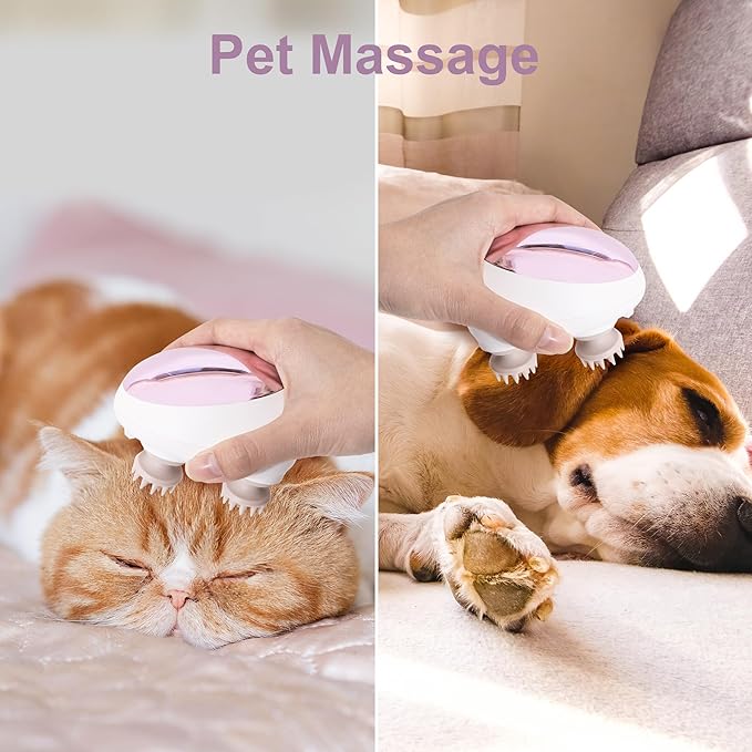 Electric Scalp Massager, Portable Head Stress Relax,IPX7 Waterproof Rechargeable Head Massager Scalp Stress Relax, Body for Deep Cleansing, Relief, Hair Growth (Pink)