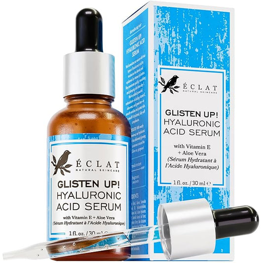 Hyaluronic Acid Serum for Face WITH 10 ANTIOXIDANTS +VITAMIN C & E +Aloe +WITCH HAZEL - 100% Organic & Vegan Moisturizing Anti-Aging Face Serum for Hydrating, Firming and Plumping Skin