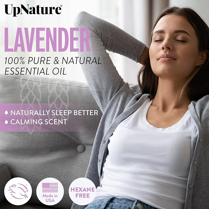 UpNature Lavender Essential Oil Pure Roll On - 100% Natural Lavender Oil for Skin