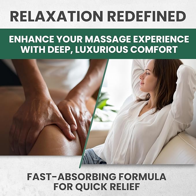 Sore Muscle Massage Oil with Arnica, Tea Tree & Eucalyptus Oils, Massage Oil for Massage Therapy, Muscle Relief, Relaxation, Tension & Skin Softening for Professional & Home Use (Pack of 1)