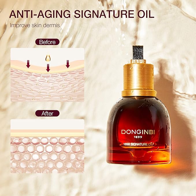 Donginbi 1899 Signature Oil - Mother's Day Gifts, Face Oil for Women with Red Ginseng Extraction Technology, Jojoba Seed Oil & Sweet Almond Oil, Korean Skin Care, 0.52 floz / 15ml