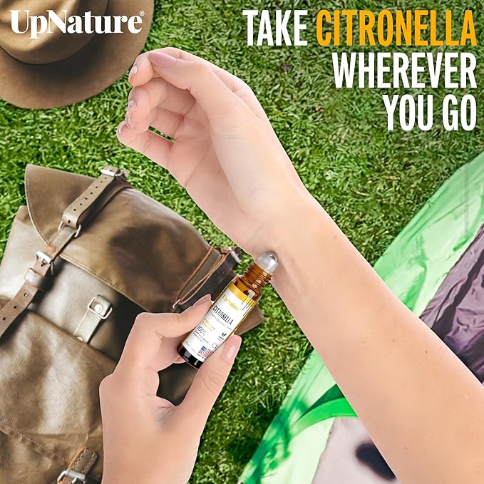 UpNature Citronella Oil Roll On – 100% Natural Citronella Essential Oil for Skin