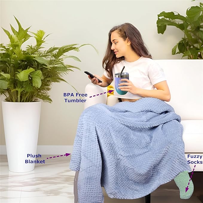 18 pcs Mother's Day Gift Set, Get well Soon Gift for Women,Care Package for Women, Relaxing Spa Gifts Set with Blanket, Unique Birthday Gifts for Mom, Sister, Wife, Best Friend and Loved Ones