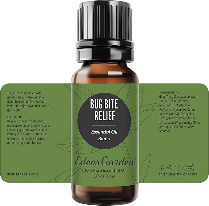 Edens Garden Bug Bite Relief Essential Oil Blend- 100% Pure Premium Grade, Undiluted, Natural, Therapeutic, Aromatherapy, The Best for Diffusing, Skin, Face, Kid Safe 10 ml (.33 fl oz)