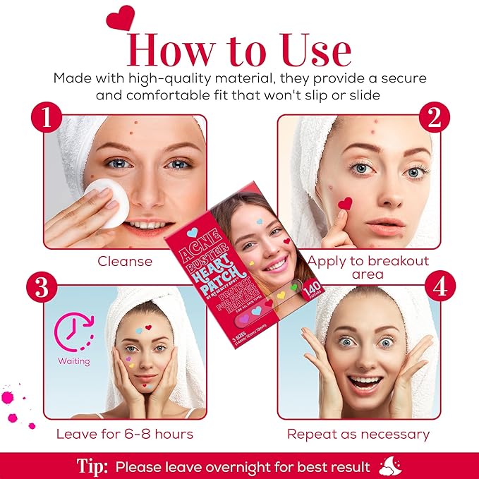 My Beauty Spot Pimple Patches Cute Acne Patches For Face (140 Patches) with Hydrocolloid, Tea Tree Extract & Salicylic Acid, Colorful Fun Designs - Pimple Patches for Face Acne Spot Treatment