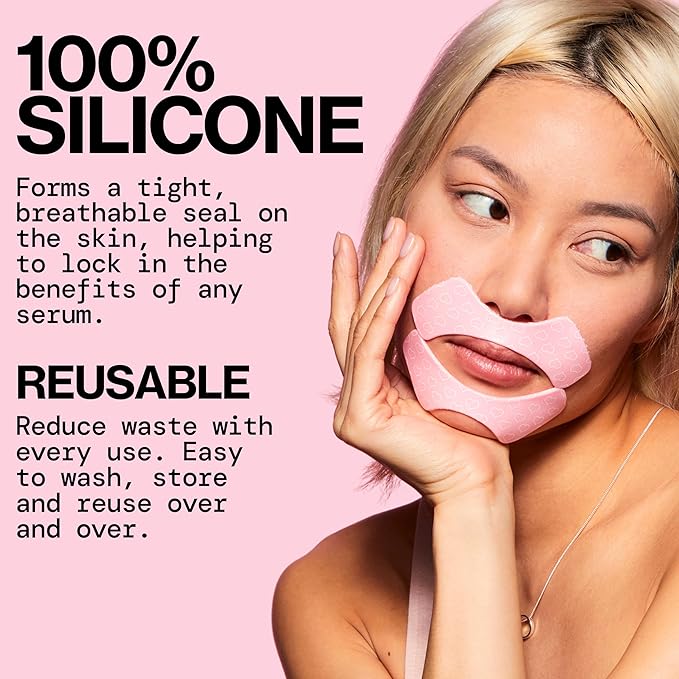 Pacifica Beauty Reusable Lip Line Mask, Skincare, Silicone Mask, For Fine Lines and Wrinkles, Lift and Firm, Pair with Serum, Storage Tin Included, Skin Care, Face Masks Skincare, Vegan, 2 Pieces