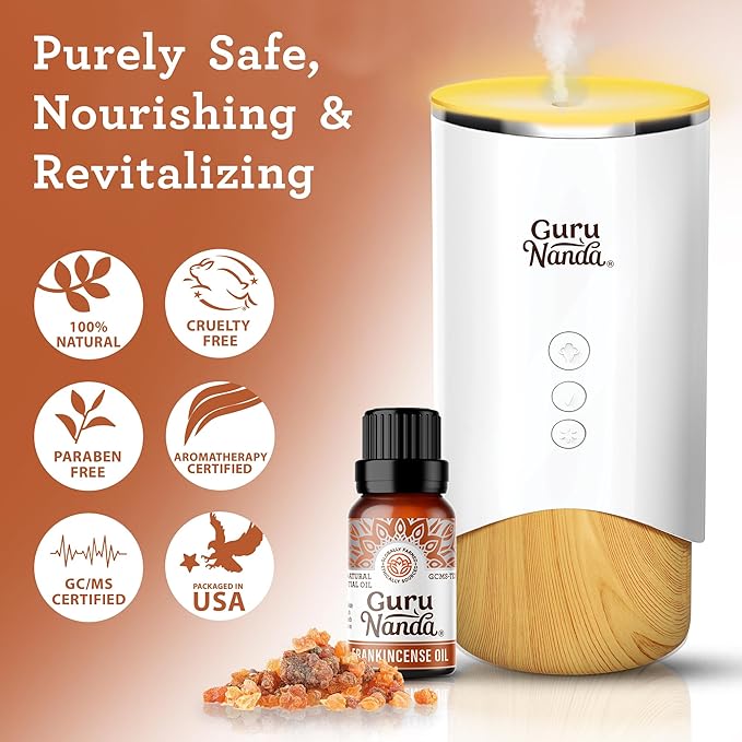 GuruNanda Frankincense Essential Oil (0.5 Fl oz) - 100% Pure, Natural and Undiluted Diffuser Oil for Aromatherapy, Massages & DIY Recpies - Supports Join Health & Promotes Radiant Skin