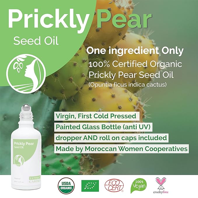 Fatima's Garden Prickly Pear Seed Oil - Organic Anti-Aging Serum, 100ml