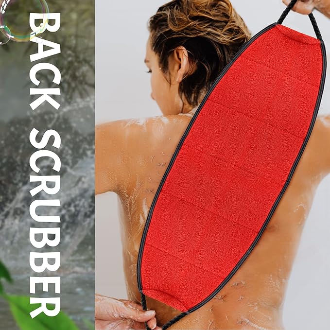 Evridwear Exfoliating Body Scrubber with Handles Back Washer Back Scrubber for Shower Bath Dry Skin Whole Body Deep Clean Men Women(Moderate)