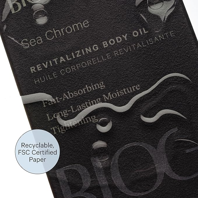 Biography Sea Chrome Revitalize Body Oil, 140ml- Luxury After Shower Moisturizer & Hydrator for Women. For Skin Tightening & Healthy Glow w/Guarana Seed Caffeine, Argan & Jojoba Seed Oil
