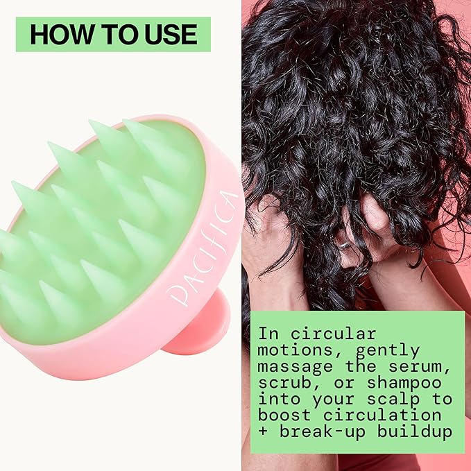 Pacifica Scalp Detox Set – Rosemary Apple Cider Vinegar Scalp Exfoliating Tonic with Scalp Massager Brush, Deep Cleansing & Clarifying Treatment for Buildup, Dry Flaky Scalp, Vegan