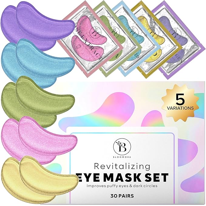 Under Eye Patches for Puffy Eyes and Dark Circles (30 PAIRS), Collagen Eye Masks for Dark Circles and Puffiness, Bachelorette Party Favors, Bridesmaid Gifts (Glow Series)