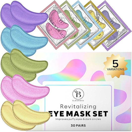 Under Eye Patches for Puffy Eyes and Dark Circles (30 PAIRS), Collagen Eye Masks for Dark Circles and Puffiness, Bachelorette Party Favors, Bridesmaid Gifts (Glow Series)