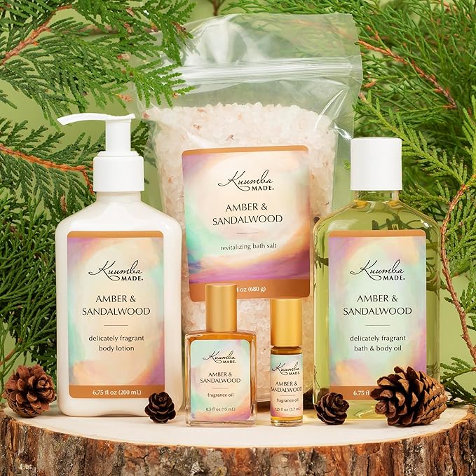 Kuumba Made Amber & Sandalwood Fragrance Oil Roll-On 0.125 fl oz (3.7ml) | Rollerball Perfume | Alcohol Free