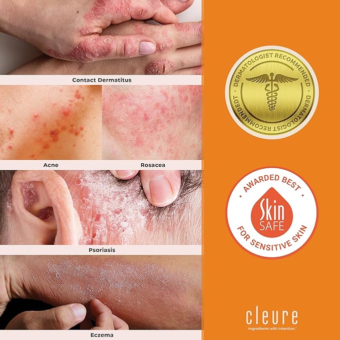 Cleure Hyaluronic Acid & Shea Butter Anti-Aging Night Cream/Day Cream Skincare Set for Sensitive Skin, Gluten, Salicylate, Paraben & Fragrance Free