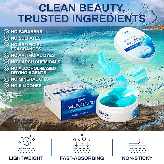 Under Eye Patches for Puffy Eyes and Dark Circles – Hydrating Eye Mask with Hyaluronic Acid Collagen & Caffeine – Skin Care for Women and Men 30 pairs