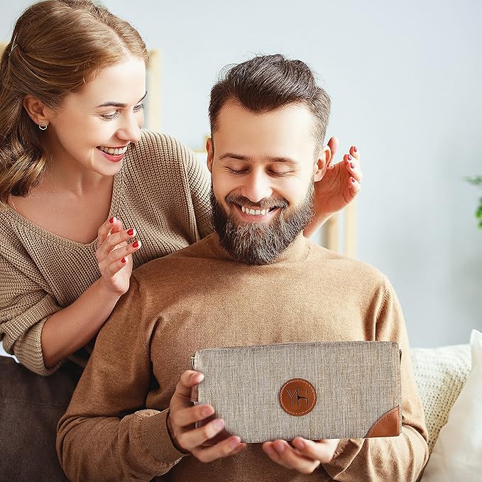 Mens Bath and Body Gift Set - Musk and Blonde Woods - Luxury Christmas, Birthday, Fathers Day Gifts From Daughter, Wife, Son For Dad, Husband - Relaxing Spa Kit for Him in Toiletry Bag