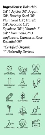 Gaia Body Care 5% Bakuchiol Oil Organic - Anti Aging, Anti Wrinkle, Reduces Fine Lines, Smooths Skin, Hydrates - Botanical Vegan - Natural Retinol Alternative Facial Oil (3.5oz, Rose)