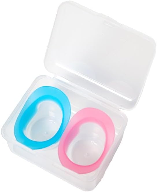 2Pcs Blue and Pink Eye Wash Cup Eye Wash Kit with Storage Container Bath Kit Silicone Eyelash Lid Care for Tired Dry Eyes Effective Eye Cleaner Solution Soothing Tired Eyes