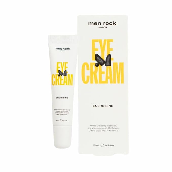 Men Rock Eye Cream - Moisturizing Under Eye Cream for Dark Circles with Ginseng Extract, Vitamin E - Mens Face Care - Mens Skincare Products - 0.5 oz
