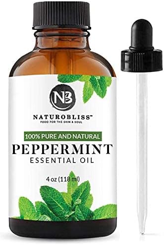 NaturoBliss Peppermint Essential Oil, 100% Pure and Natural Therapeutic Grade, Premium Quality Peppermint Oil, 4 fl. Oz - Perfect for Aromatherapy and Relaxation