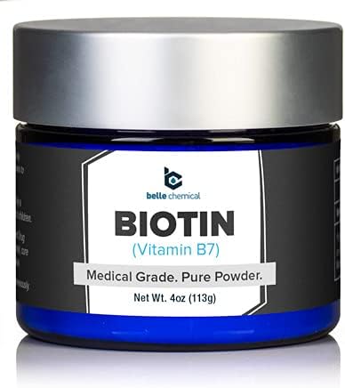 Belle Chemical Biotin (Vitamin B7) Pure Powder 4oz (113g) Hair, Nails, Metabolism, Cell Growth