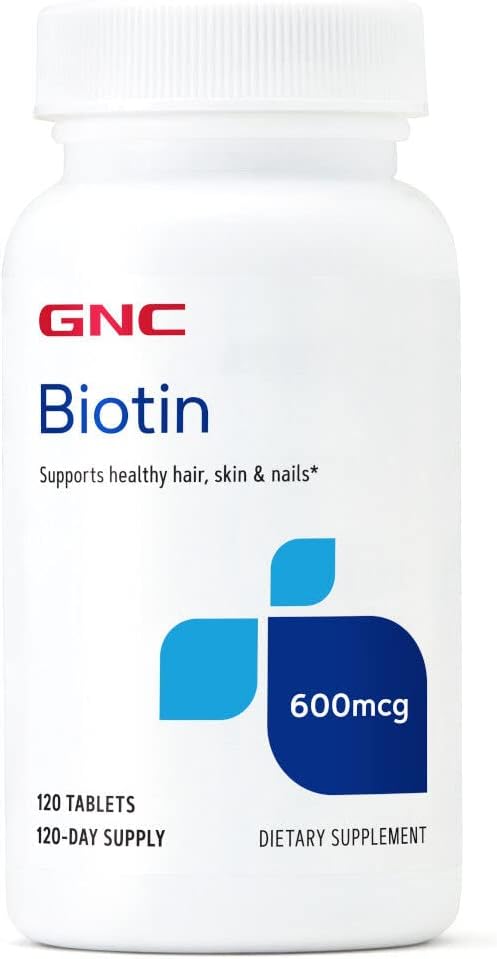 GNC Biotin 600mcg | Supports Healthy Hair, Skin, & Nails | 120 Count
