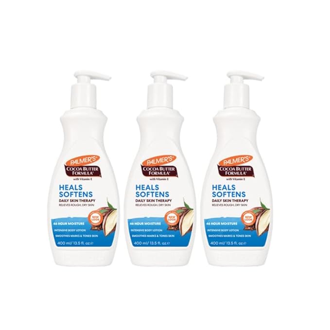 Palmer's Cocoa Butter Formula Daily Skin Therapy Cocoa Butter Body Lotion for Dry Skin, Hand & Body Conditioner, Pump Bottle,13.5 Oz (Pack of 3)
