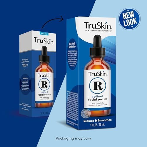 TruSkin Retinol Serum for Face – Gentle Anti-Aging Serum with Retinol, Hyaluronic Acid, and Vitamin E for a More Youthful Feel – Skin Care Made to Improve Look of Fine Lines, Wrinkles, 1 fl oz