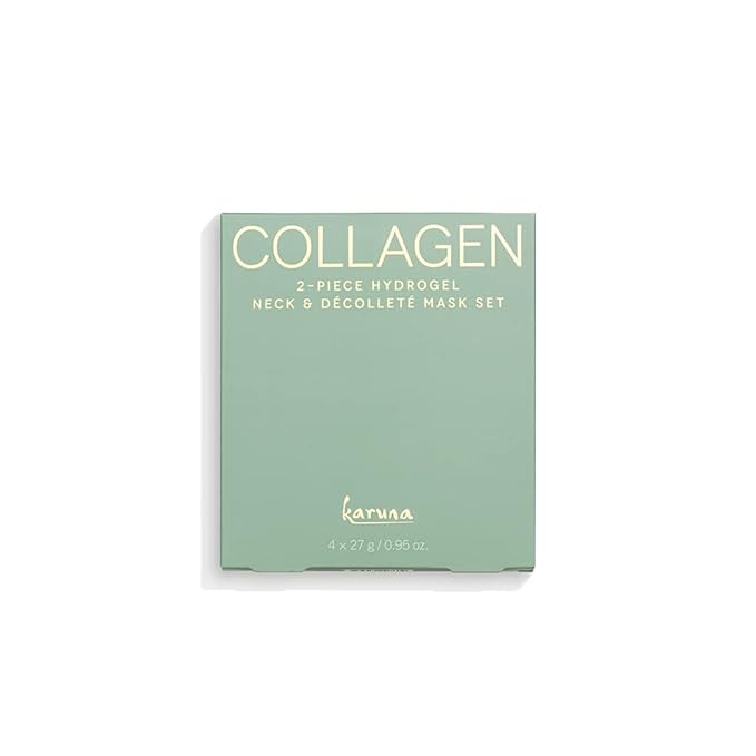Karuna Skin - COLLAGEN Decollete & Neck Hydrogel Mask, 2-Piece Deeply Moisturizing Wrinkle Patches, Age-Defying, Hydrating & Rejuvenating, Targets Fine Lines & Wrinkles, 4 Packs