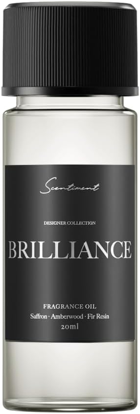 Brilliance Designer Collection Diffuser Oils | Aromatherapy Home Fragrance | Luxurious Scent with Notes of Saffron, Amberwood, Fir Resin (20 mL)