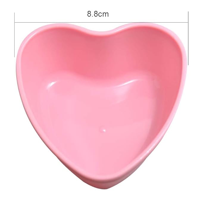 5 Sets Plastic Heart Shaped Facial Mask Mixing Bowl with Stirring Spatula Facemask Bowl Mud Mask Mixing Bowl DIY Skin Care Mixing Tool Kit for Lady Women Home Beauty Salon Use, Pink
