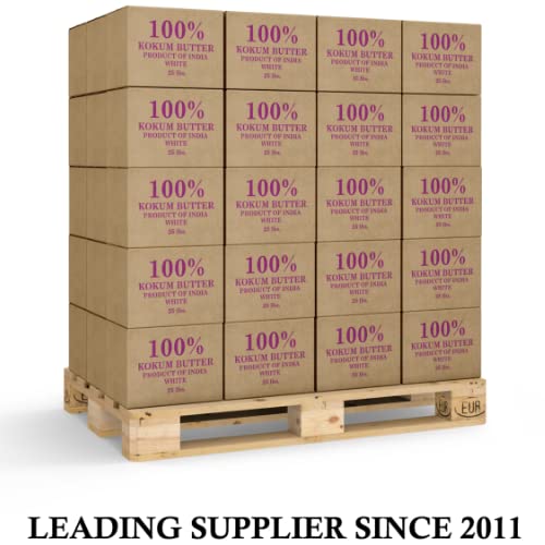 Raw Kokum Butter 8 oz. Jar - 100% Pure Natural Cold Pressed - Great for Skin, Body and Hair Moisturizer, DIY Creams, Balms, Lotions and Soap Making.