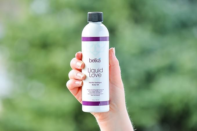 Liquid Love Vanilla Exotique Body Oil for Relaxing Massage Therapy and Sensual Couple's Massages - Made in The USA, 100% Vegan with Luscious Virgin Oils, Grape Seed, Coconut, Vitamin E, 8 floz