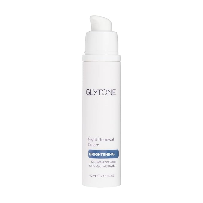 Glytone Night Renewal Cream with 5.5 Free Acid Value Glycolic Acid & Retinaldehyde, Improves Skin Elasticity, Reduce Appearance of Fine Lines & Wrinkles, 1.7 oz.